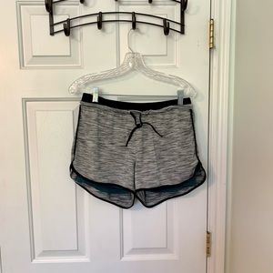 Grey drawstring swim/workout shorts